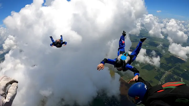 Freefall: Through the clouds