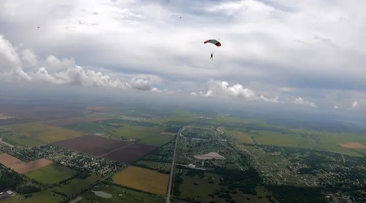 Canopy: Canopies over the drop zone